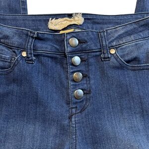 Altar'd State Mid Rise Skinny Jeans Button Front Hermes Wash Raw Hem Size 28/7